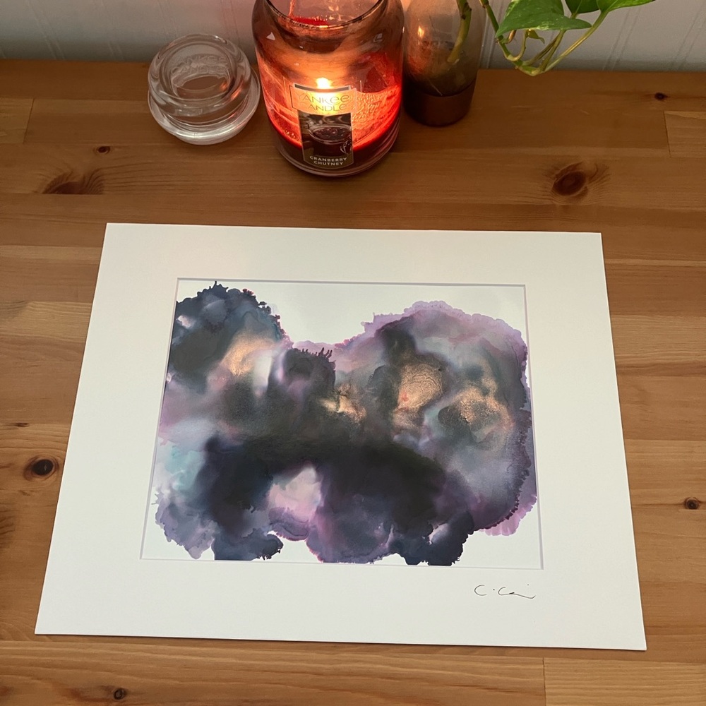 New Original Signed Artwork Alcohol Ink on Paper 154